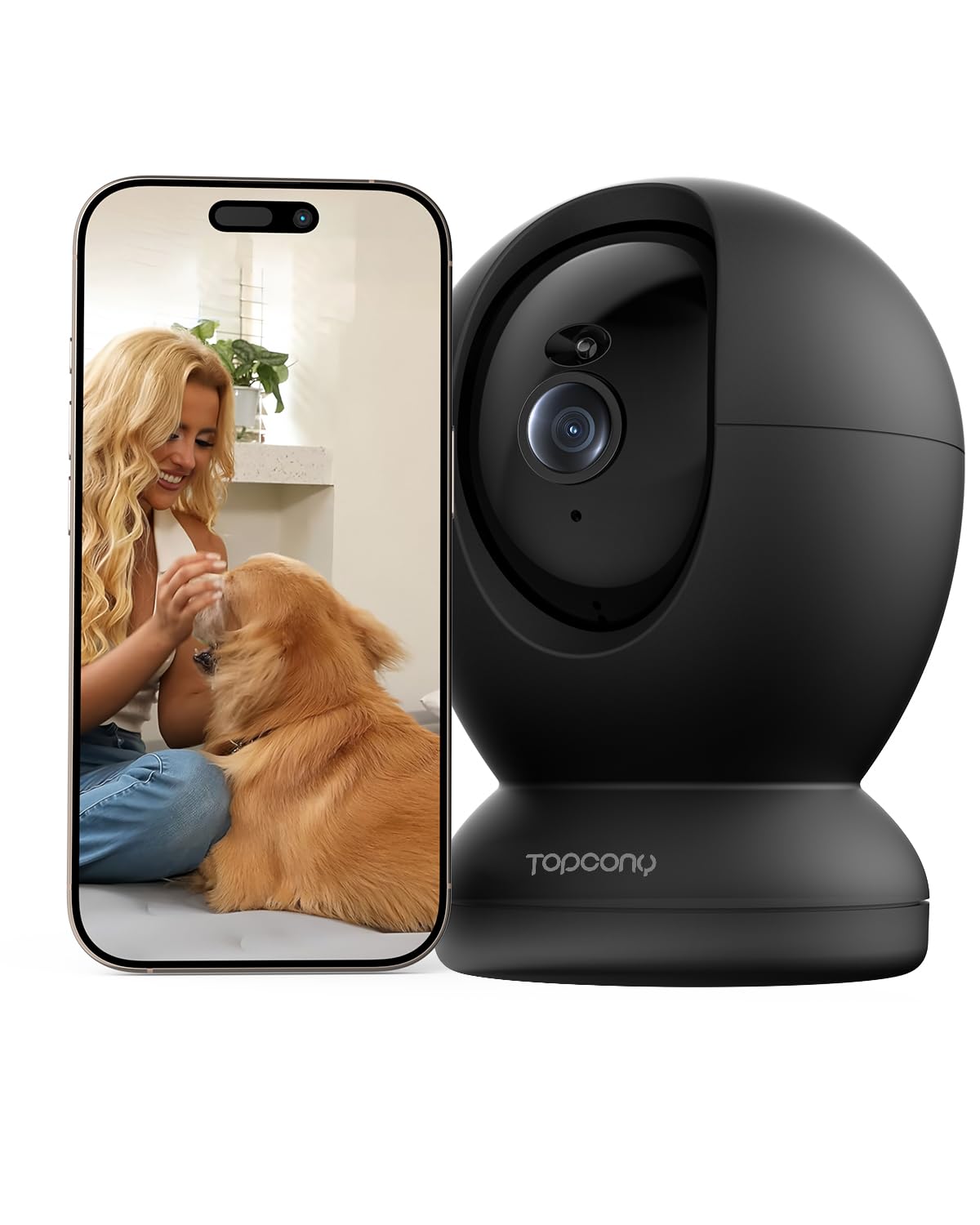 TOPCONY Indoor Security Camera 録画可能 カメラ Amazon.co.jp: Topcony ペットカメラ 2.4Gと5G WiFi対応 800万画素 4K